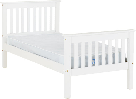 MONACO 3' BED HIGH FOOT END - WHITE