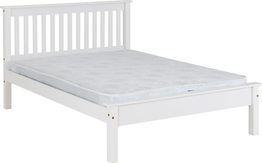 MONACO 4'6" BED LOW FOOT END - WHITE