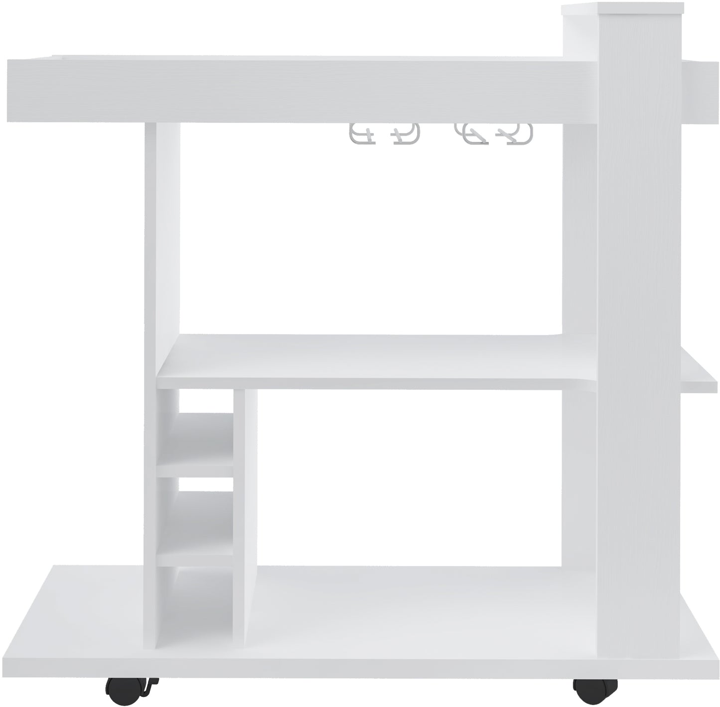 NAPLES BREAKFAST BAR/DRINKS CART - WHITE WHITE