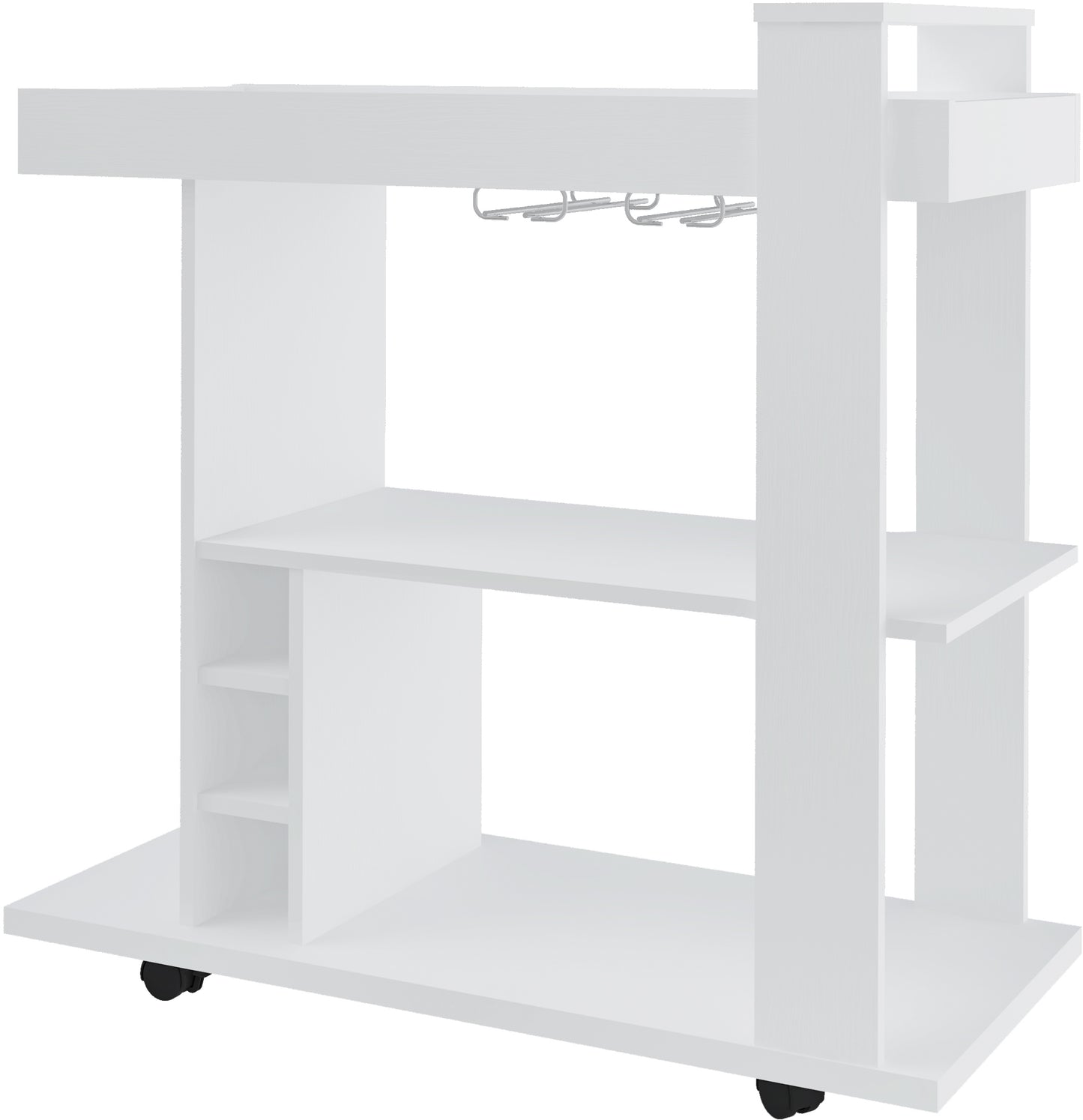 NAPLES BREAKFAST BAR/DRINKS CART - WHITE WHITE