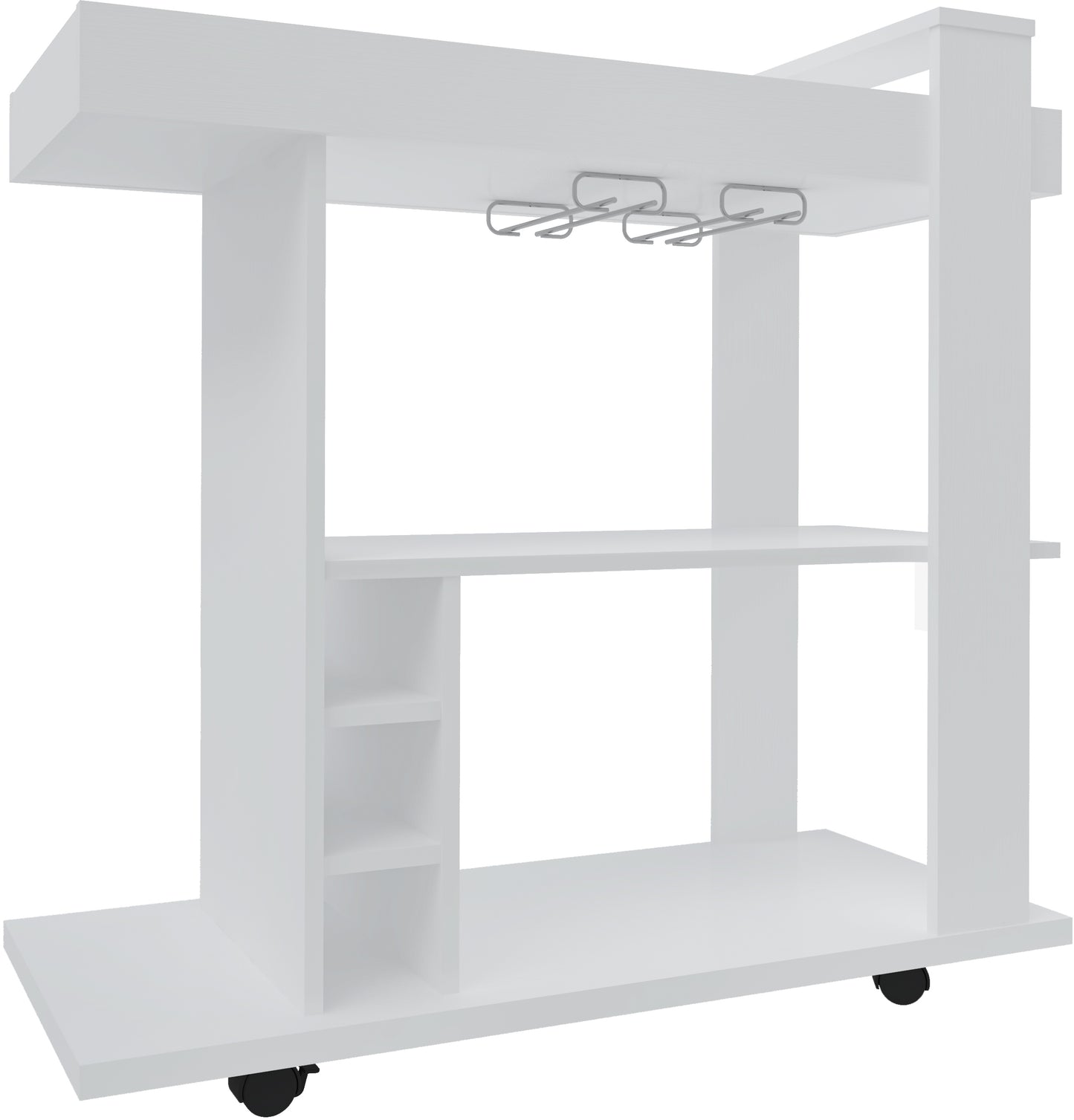 NAPLES BREAKFAST BAR/DRINKS CART - WHITE WHITE