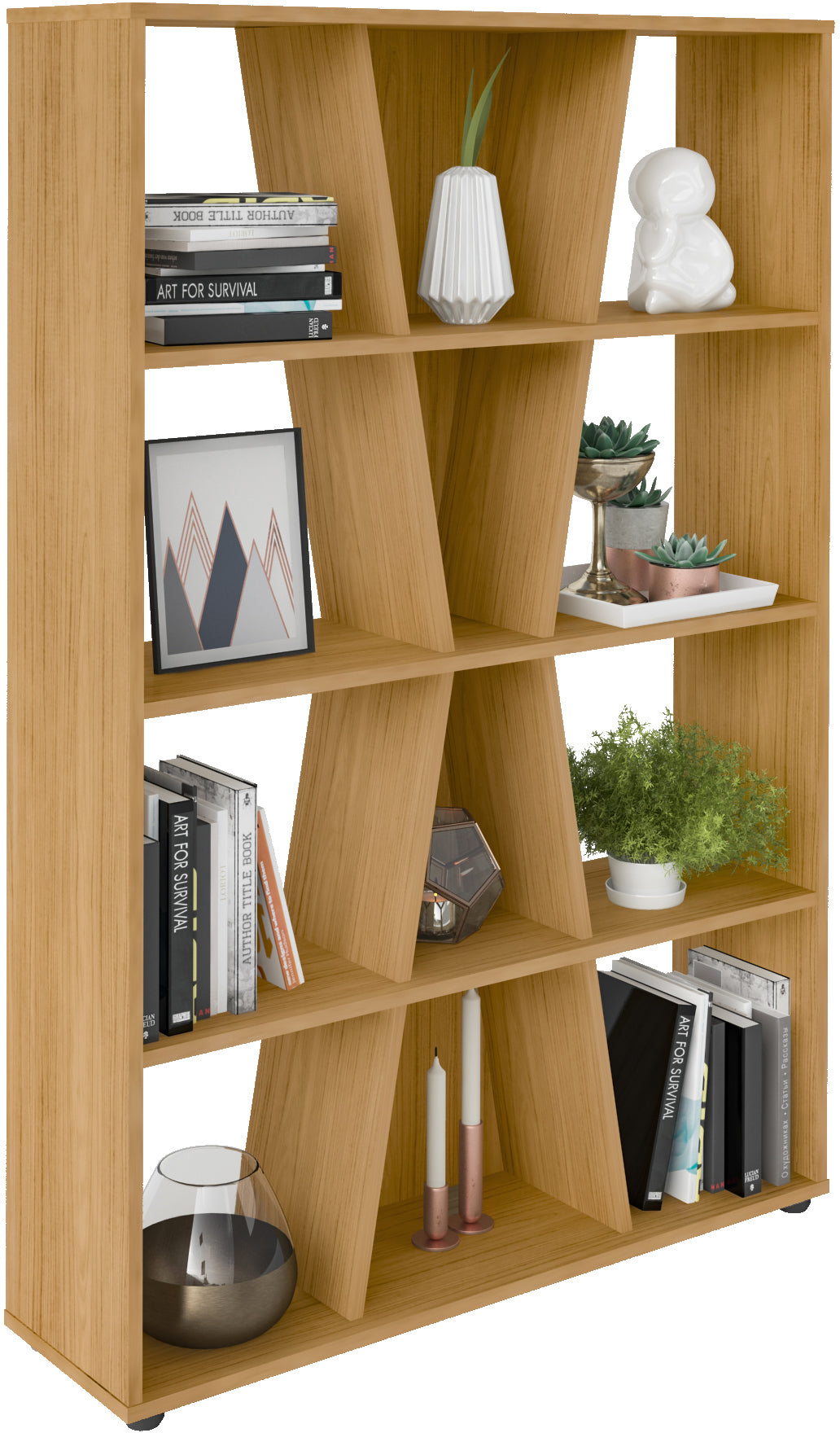 NAPLES MEDIUM BOOKCASE - OAK EFFECT