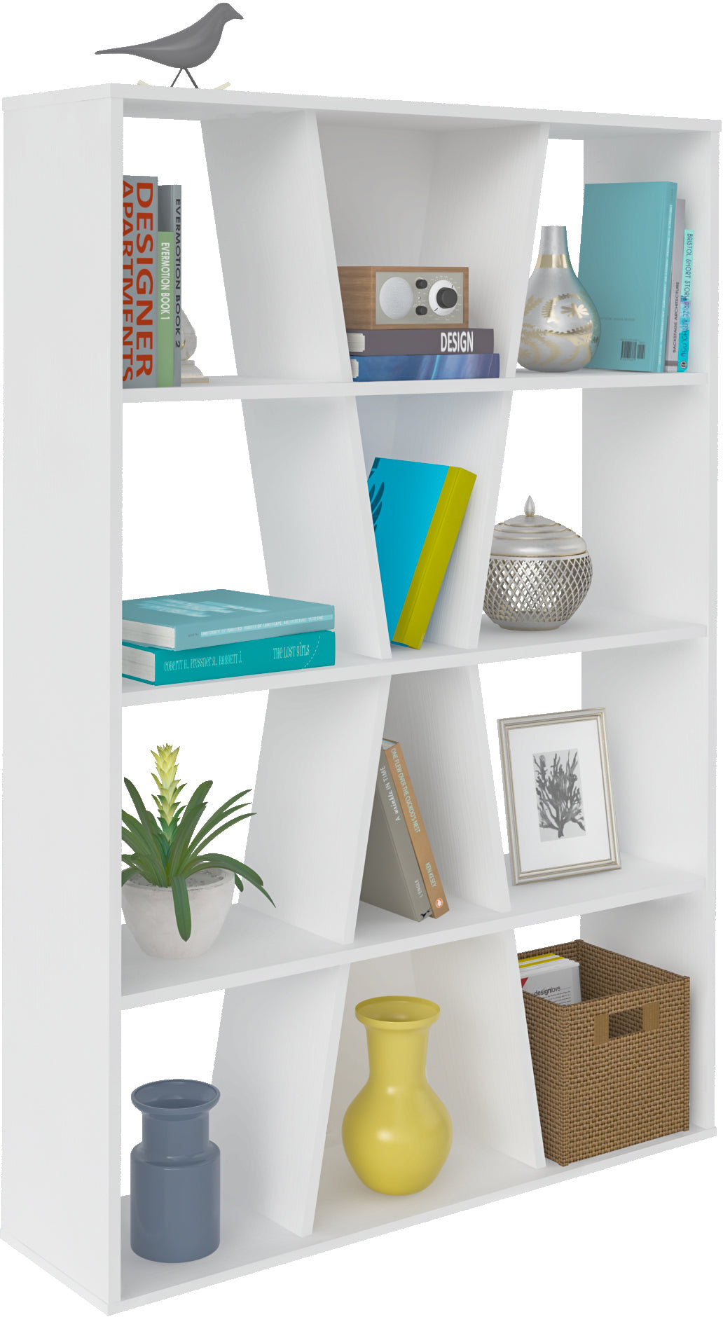 NAPLES MEDIUM BOOKCASE - WHITE