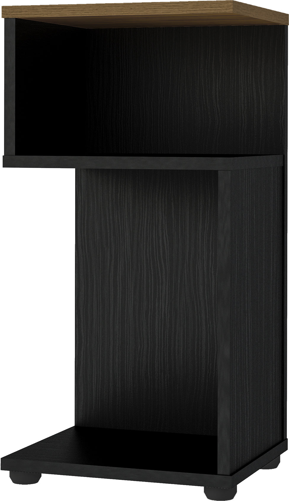 NAPLES PLANT STAND/SIDE TABLE - BLACK/PINE EFFECT BLACK/PINE EFFECT