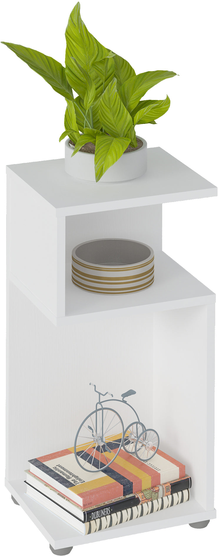 NAPLES PLANT STAND/SIDE TABLE - WHITE WHITE