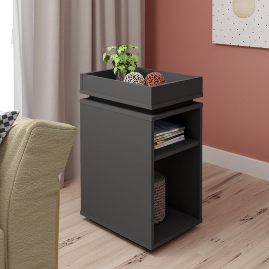 NAPLES STORAGE SIDE TABLE - GREY