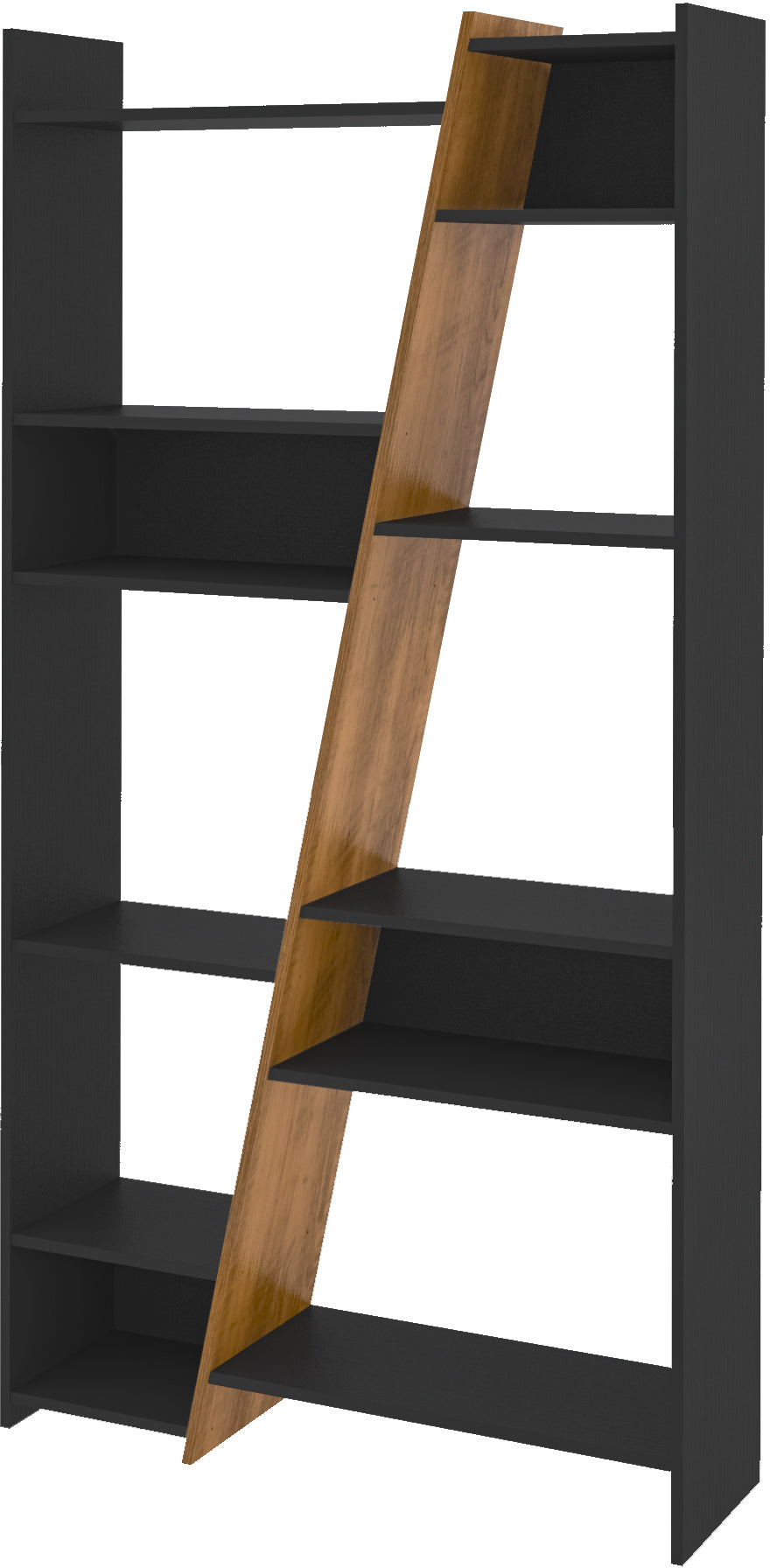 NAPLES TALL BOOKCASE - BLACK/PINE EFFECT