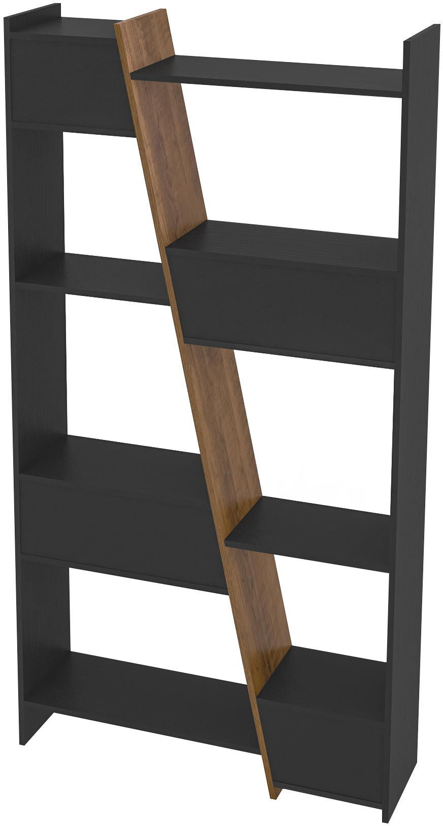 NAPLES TALL BOOKCASE - BLACK/PINE EFFECT