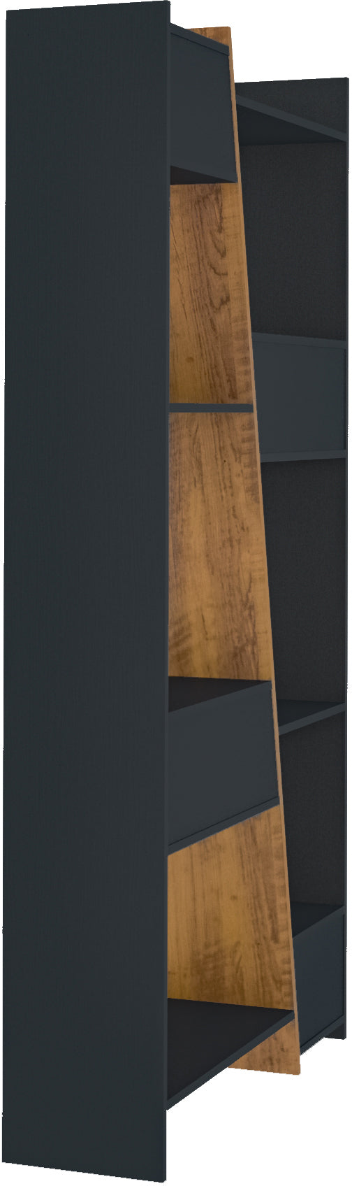 NAPLES TALL BOOKCASE - BLACK/PINE EFFECT