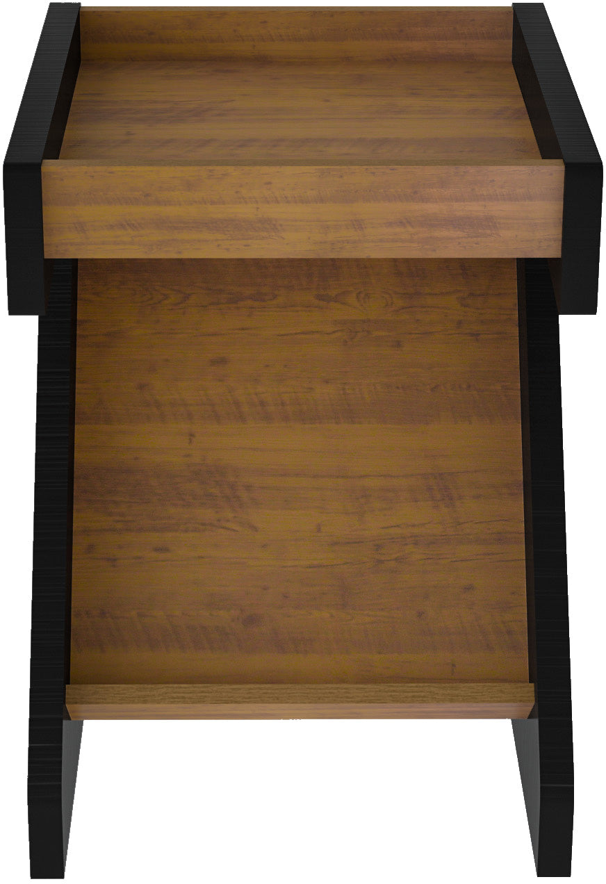 NAPLES Z SIDE TABLE - BLACK/PINE EFFECT