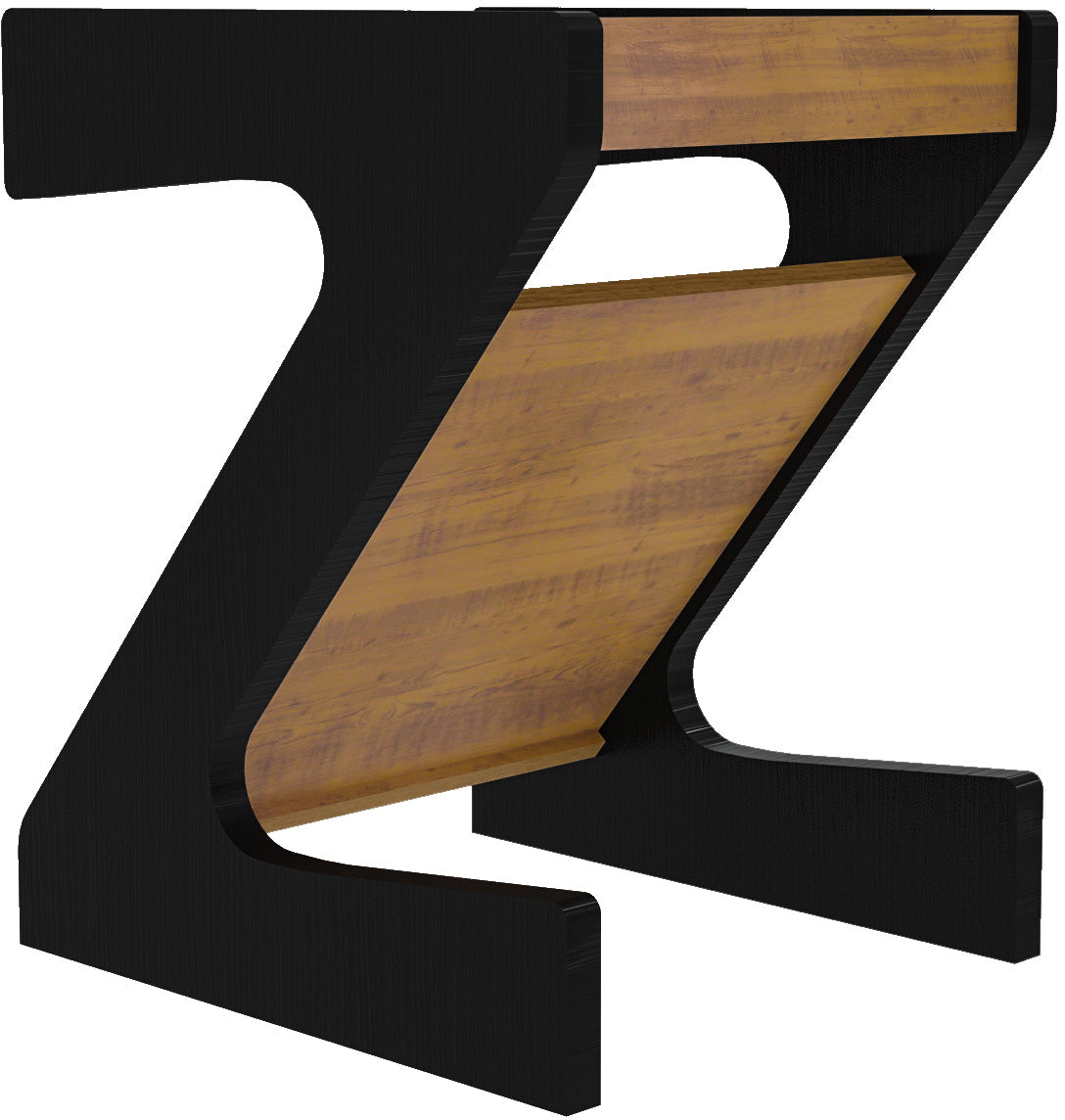 NAPLES Z SIDE TABLE - BLACK/PINE EFFECT