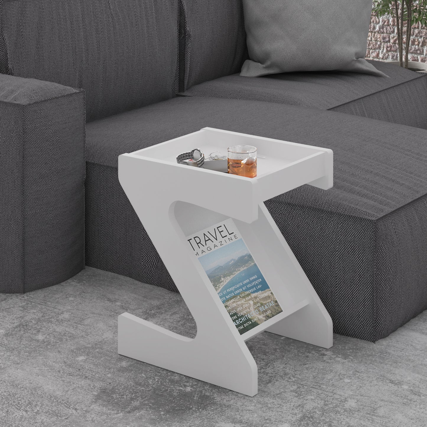 NAPLES Z SIDE TABLE - WHITE