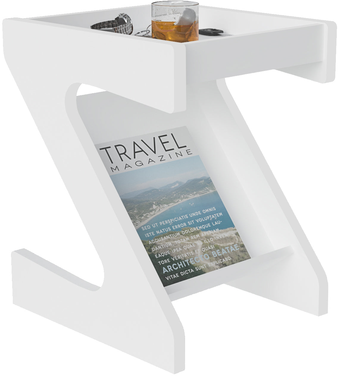 NAPLES Z SIDE TABLE - WHITE