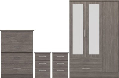 Nevada Bedroom Set Black Wood Grain
