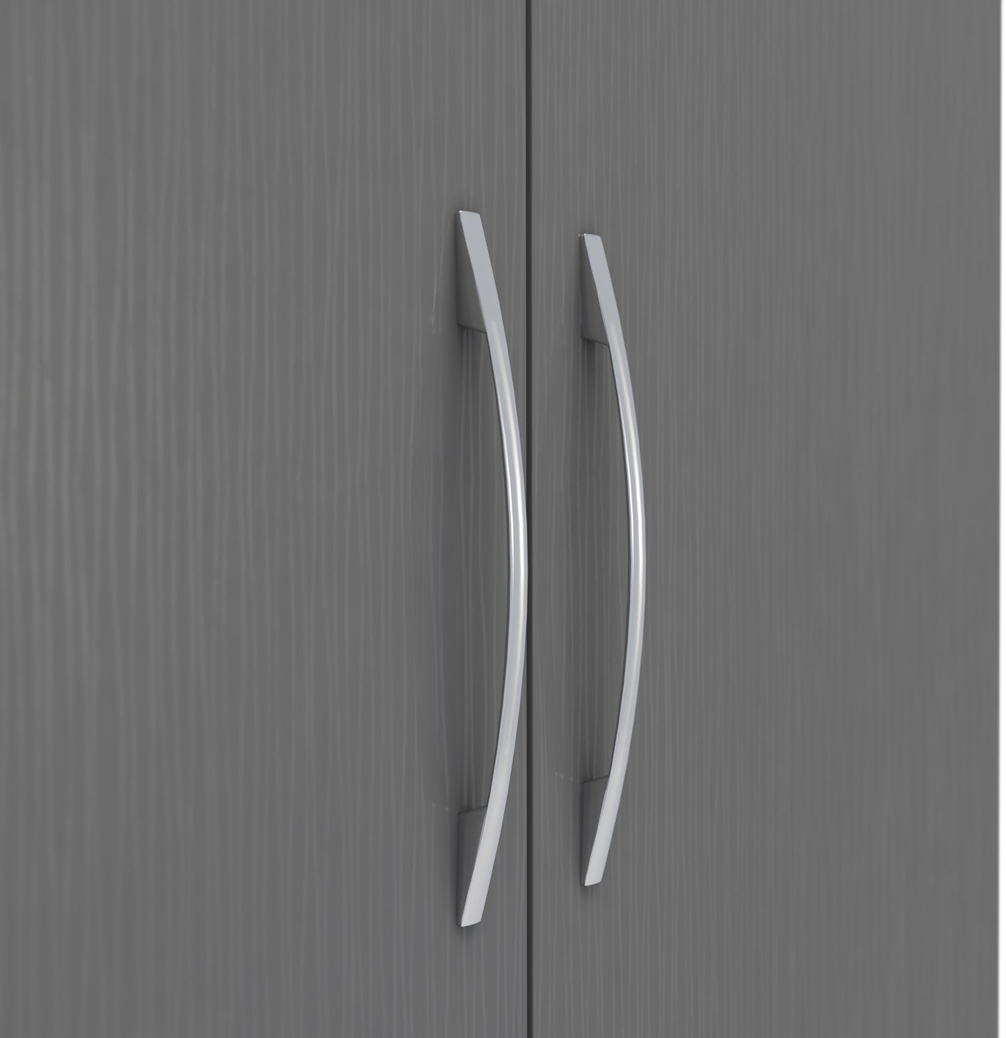 NEVADA 2 DOOR 1 DRAWER WARDROBE - 3D EFFECT GREY