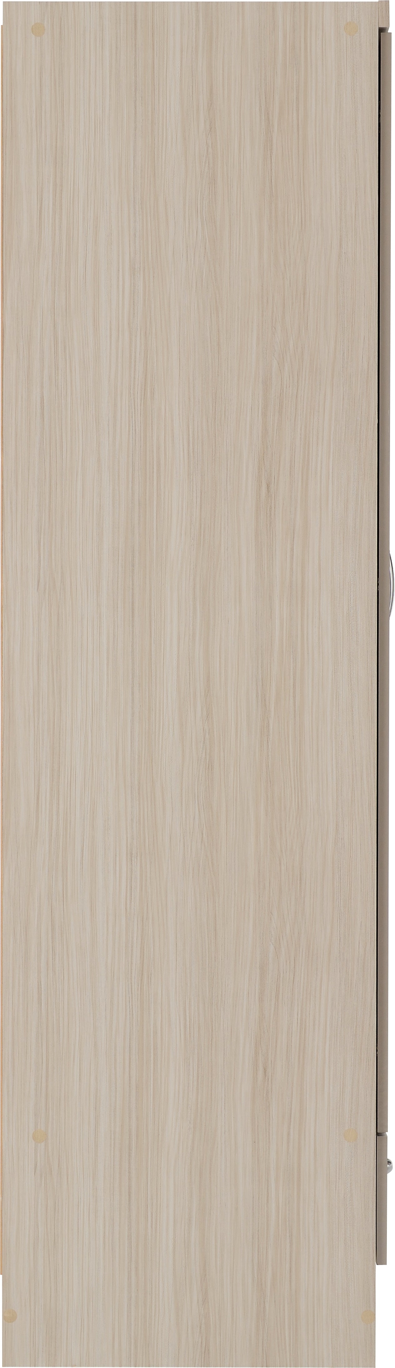 NEVADA 2 DOOR 1 DRAWER WARDROBE - OYSTER GLOSS/LIGHT OAK EFFECT VENEER