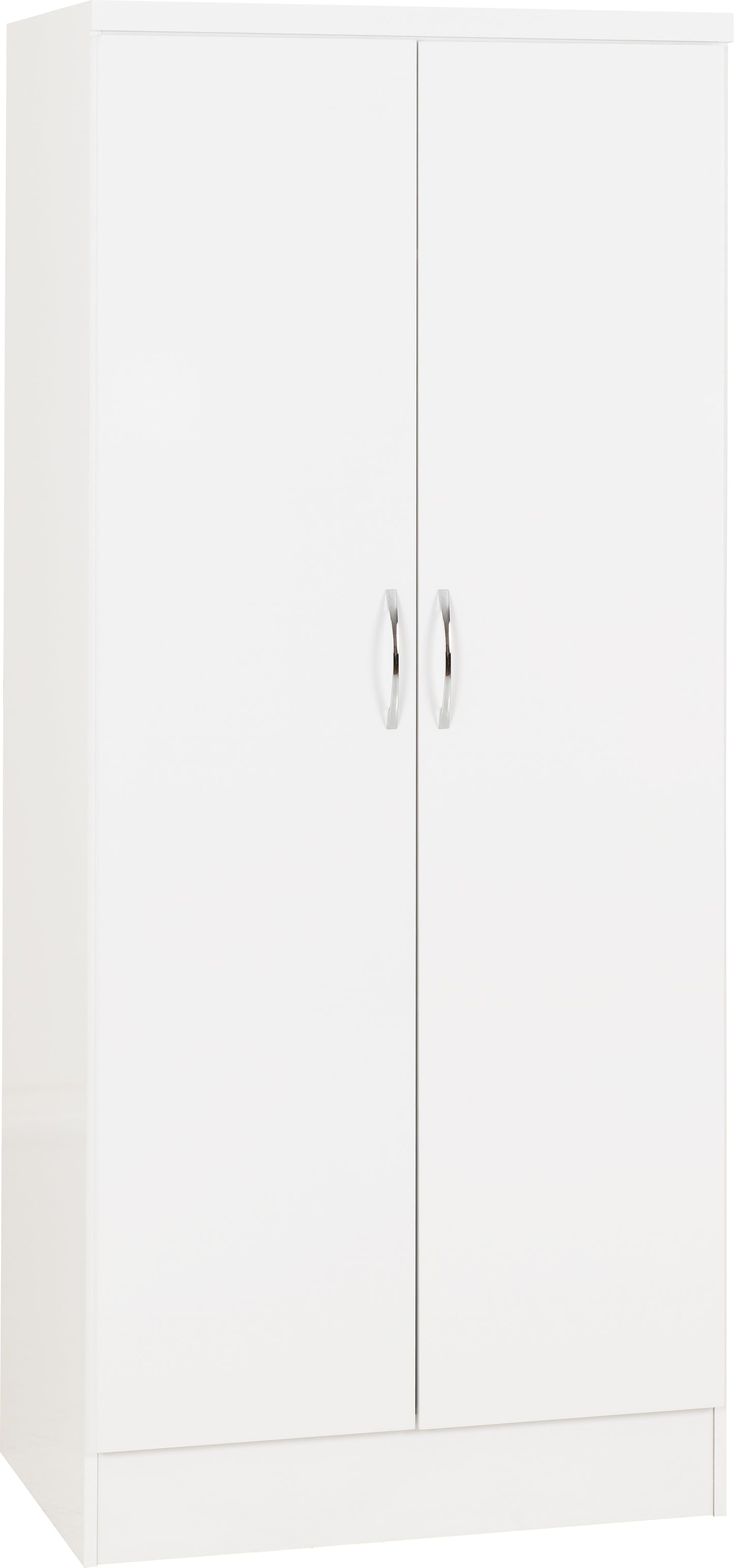 NEVADA 2 DOOR ALL HANGING WARDROBE - WHITE GLOSS