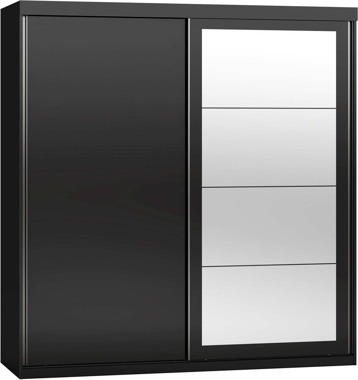 NEVADA 2 DOOR SLIDING WARDROBE - BLACK GLOSS