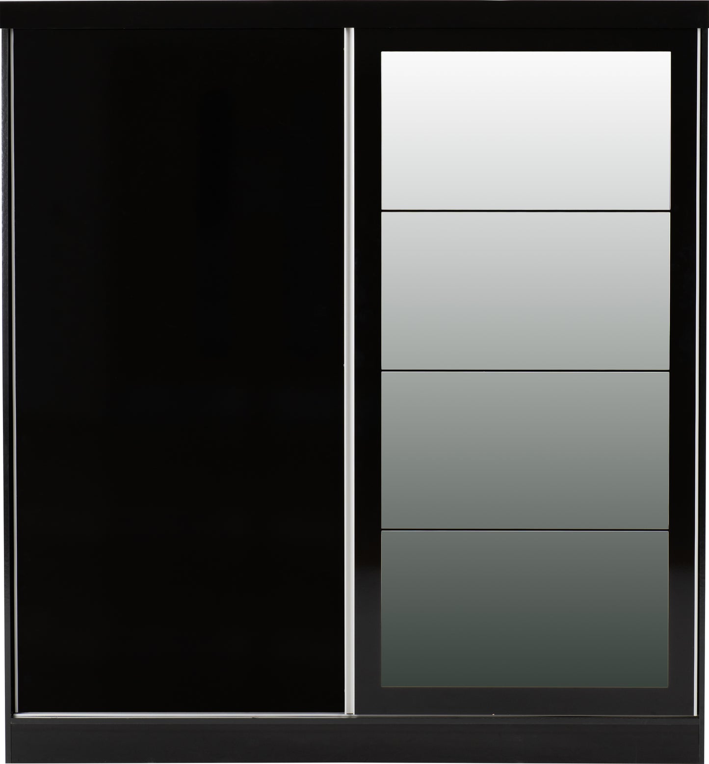 NEVADA 2 DOOR SLIDING WARDROBE - BLACK GLOSS