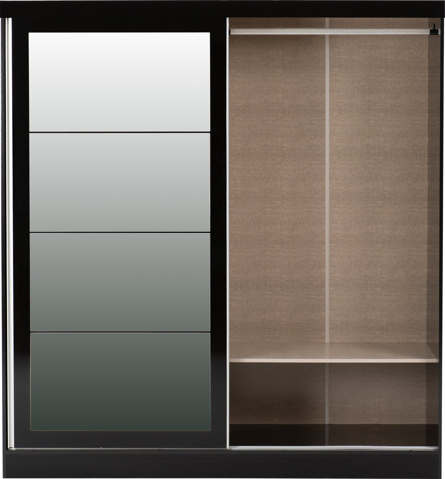 NEVADA 2 DOOR SLIDING WARDROBE - BLACK GLOSS