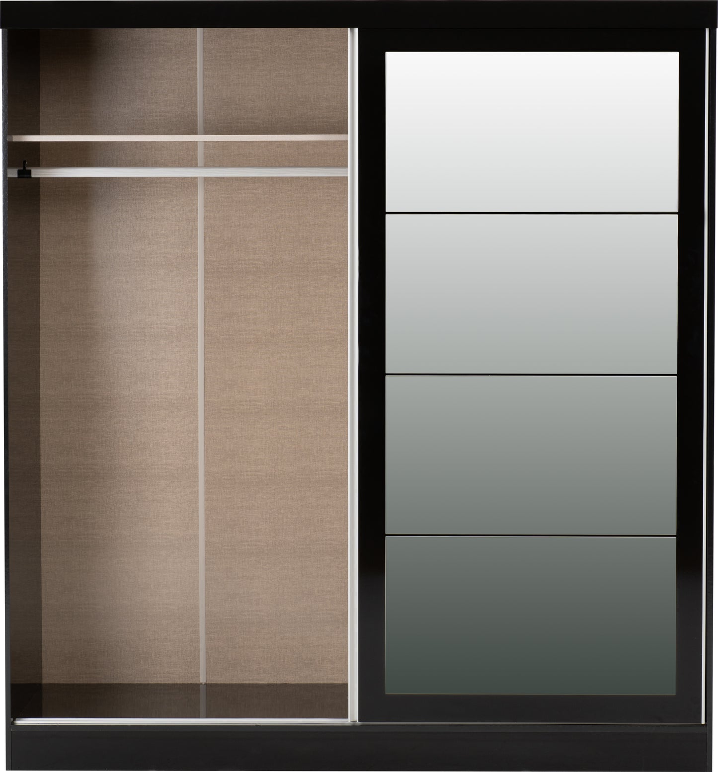 NEVADA 2 DOOR SLIDING WARDROBE - BLACK GLOSS