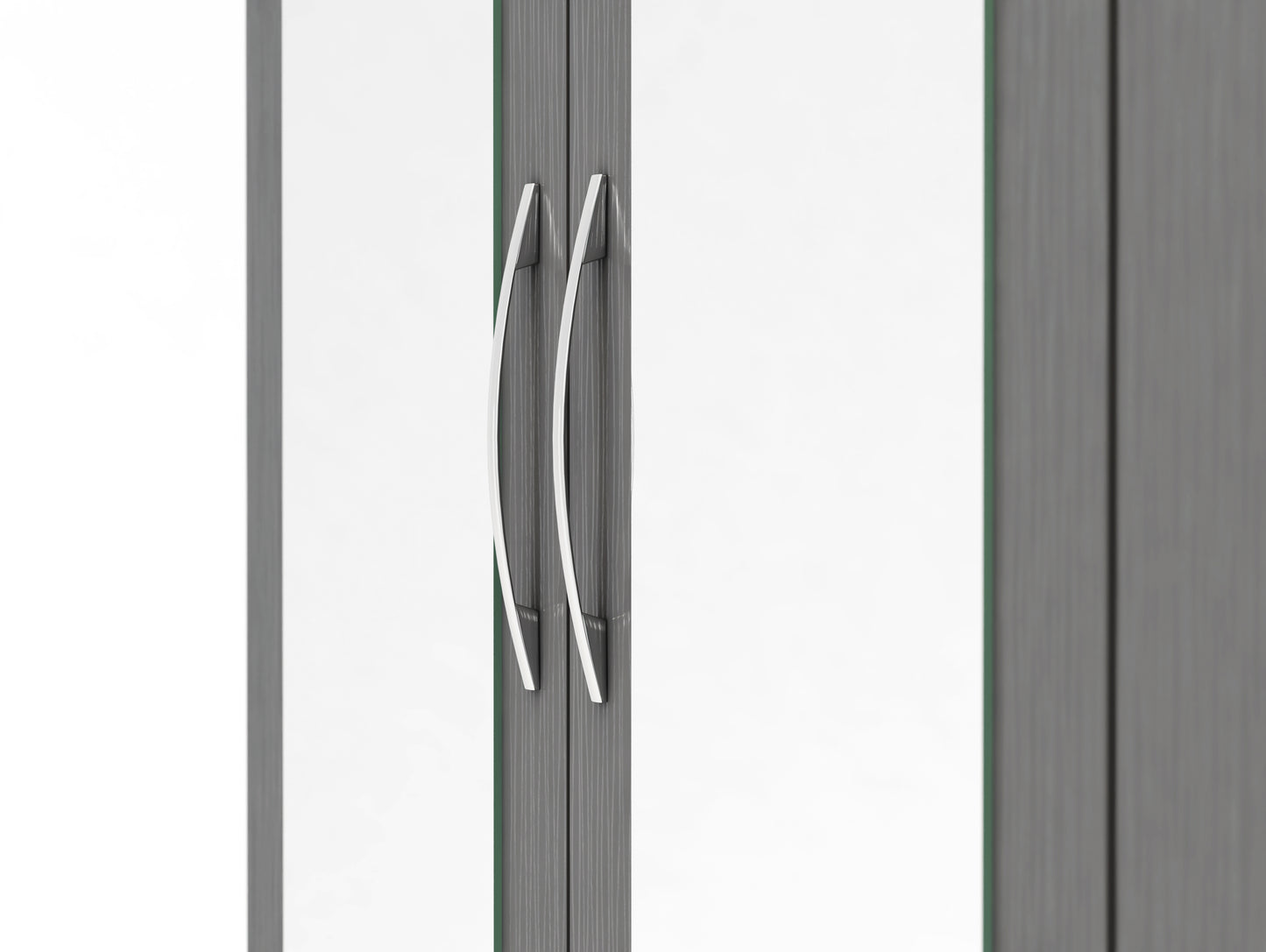 NEVADA 3 DOOR 2 DRAWER MIRRORED WARDROBE - 3D EFFECT GREY