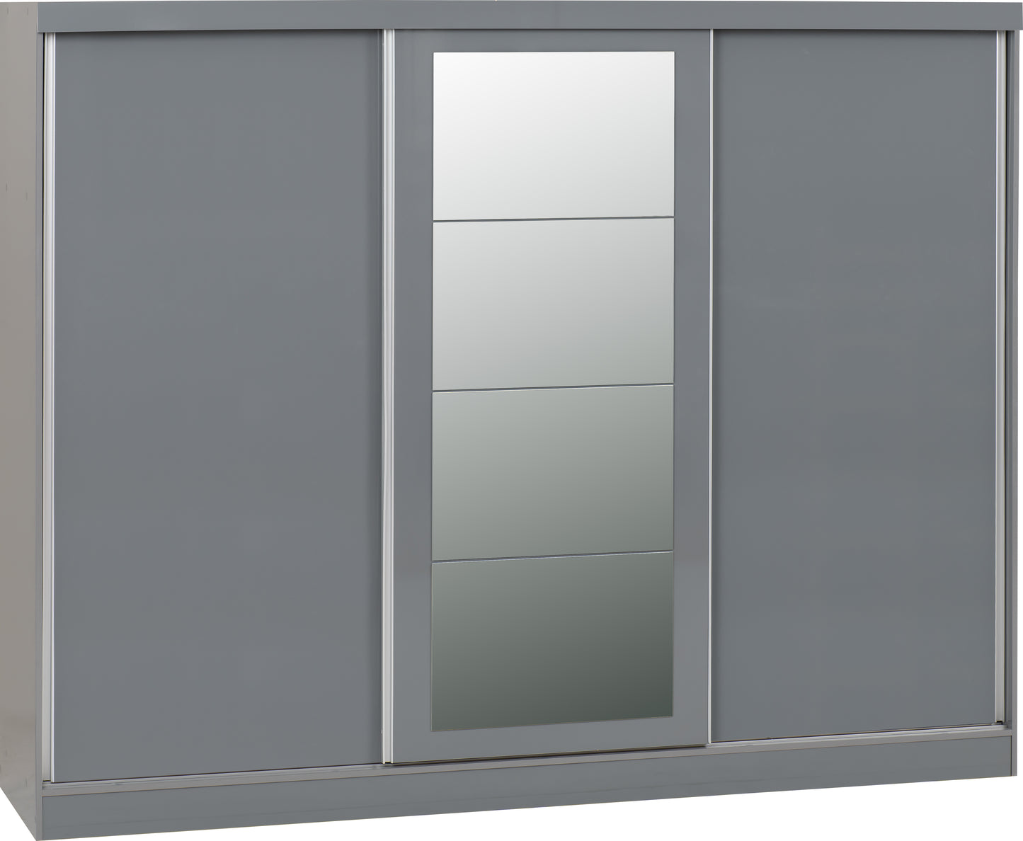 NEVADA 3 DOOR SLIDING WARDROBE - GREY GLOSS