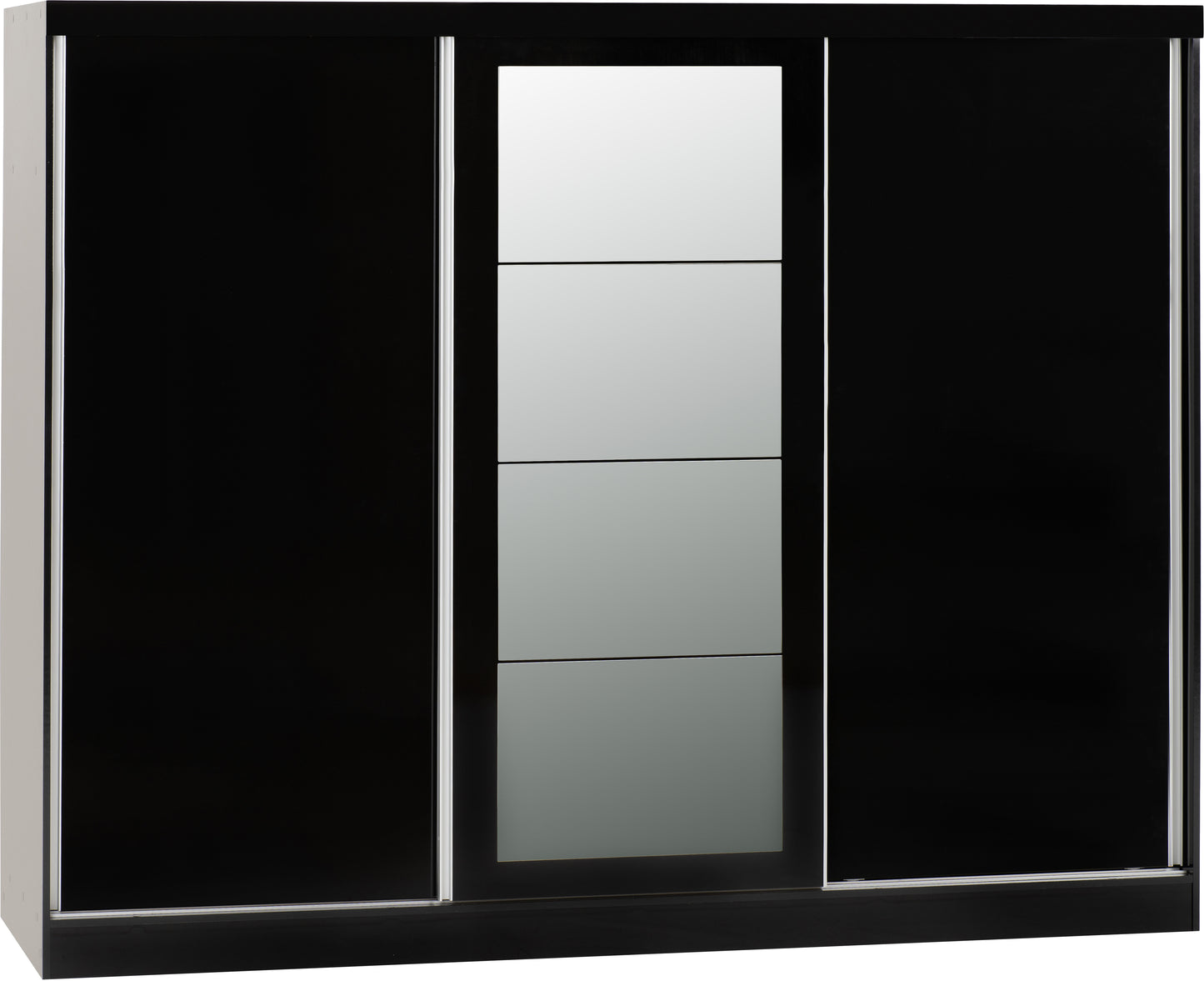 NEVADA 3 DOOR SLIDING WARDROBE - BLACK GLOSS