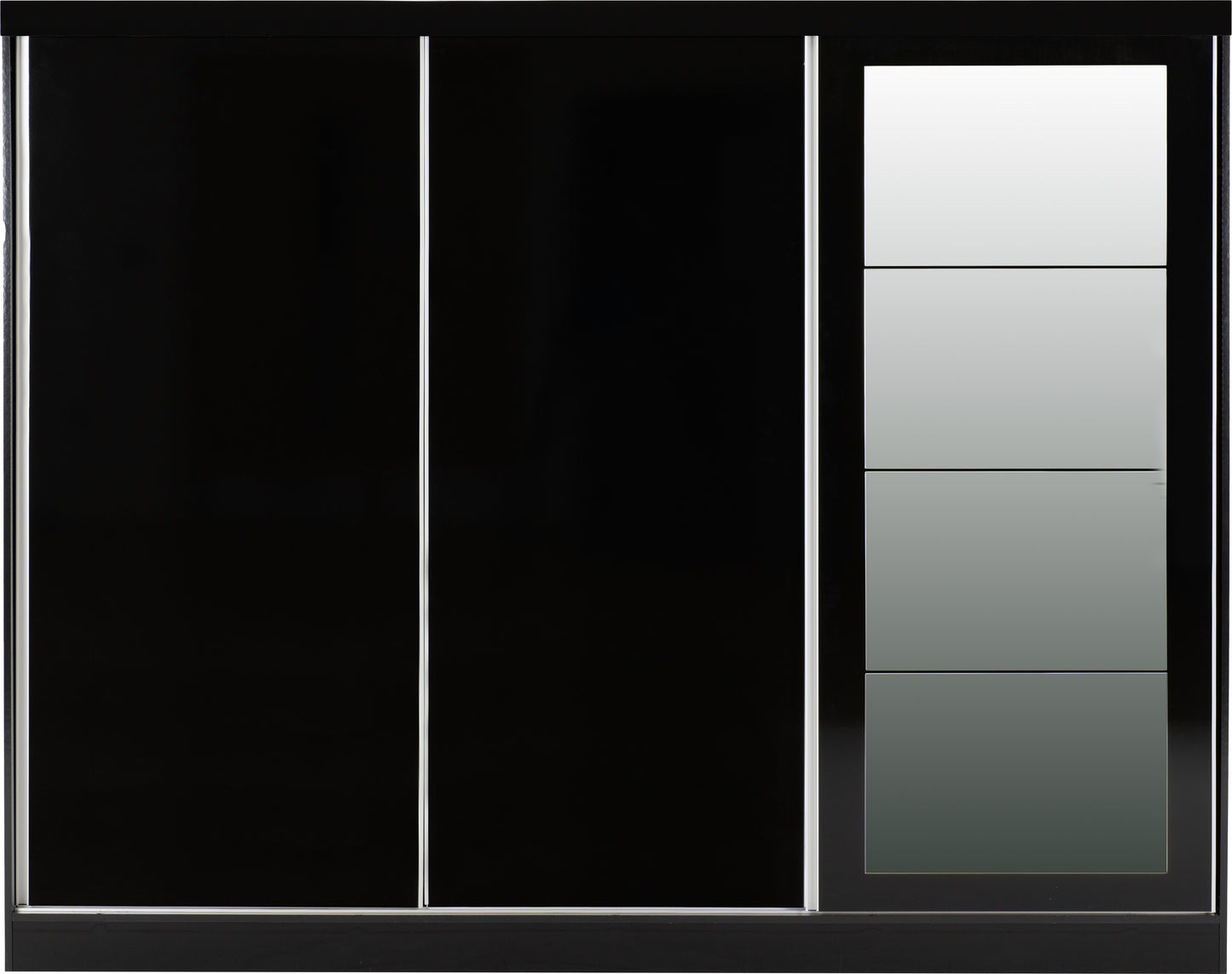 NEVADA 3 DOOR SLIDING WARDROBE - BLACK GLOSS