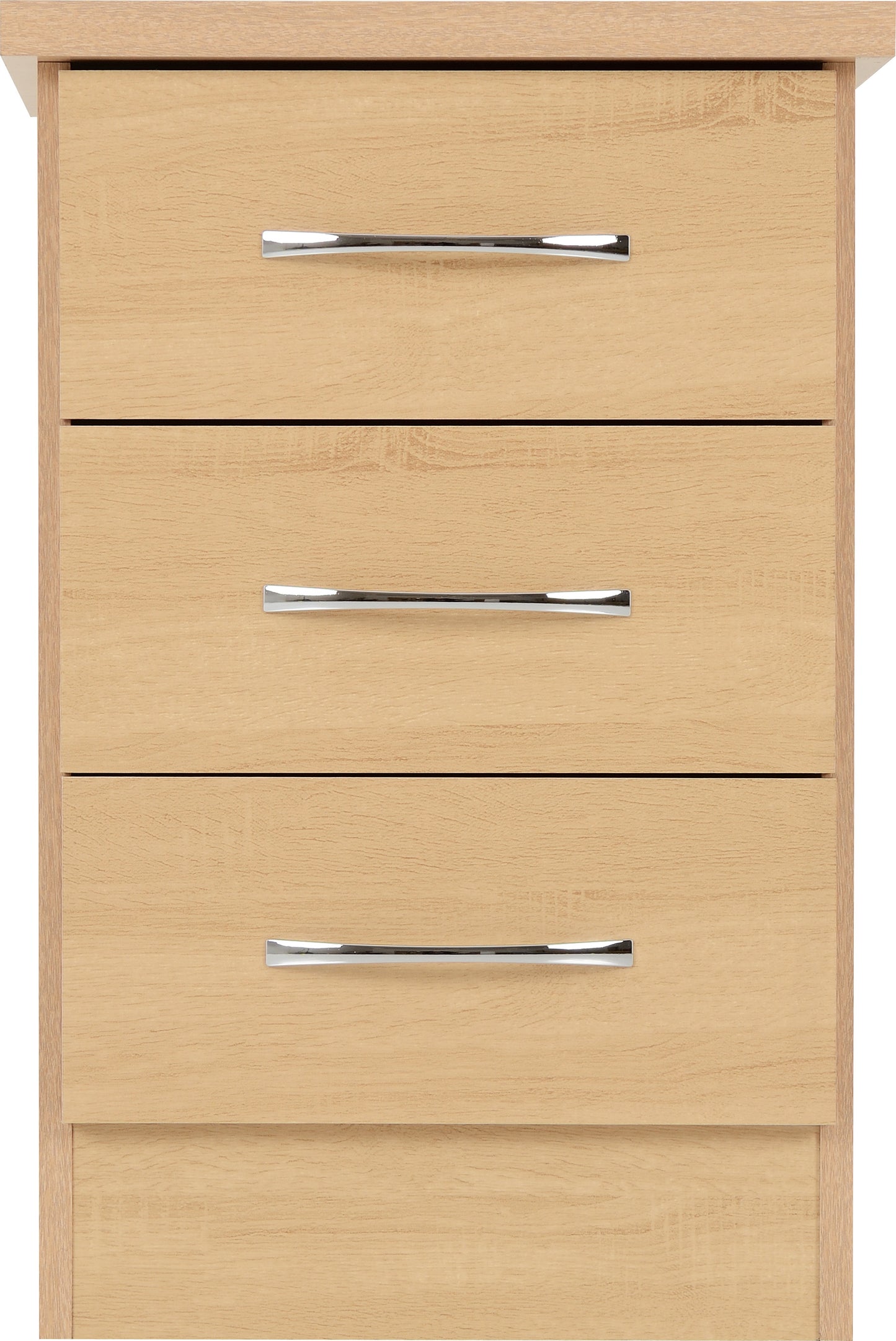 NEVADA 3 DRAWER BEDSIDE - SONOMA OAK EFFECT