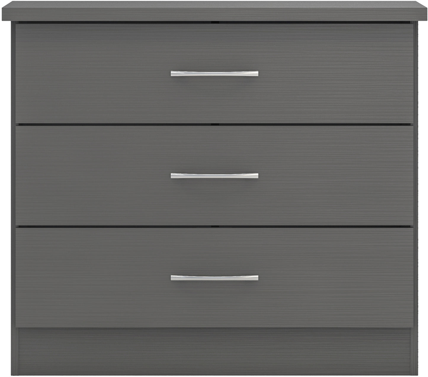 NEVADA 3 DRAWER CHEST - 3D EFFECT GREY