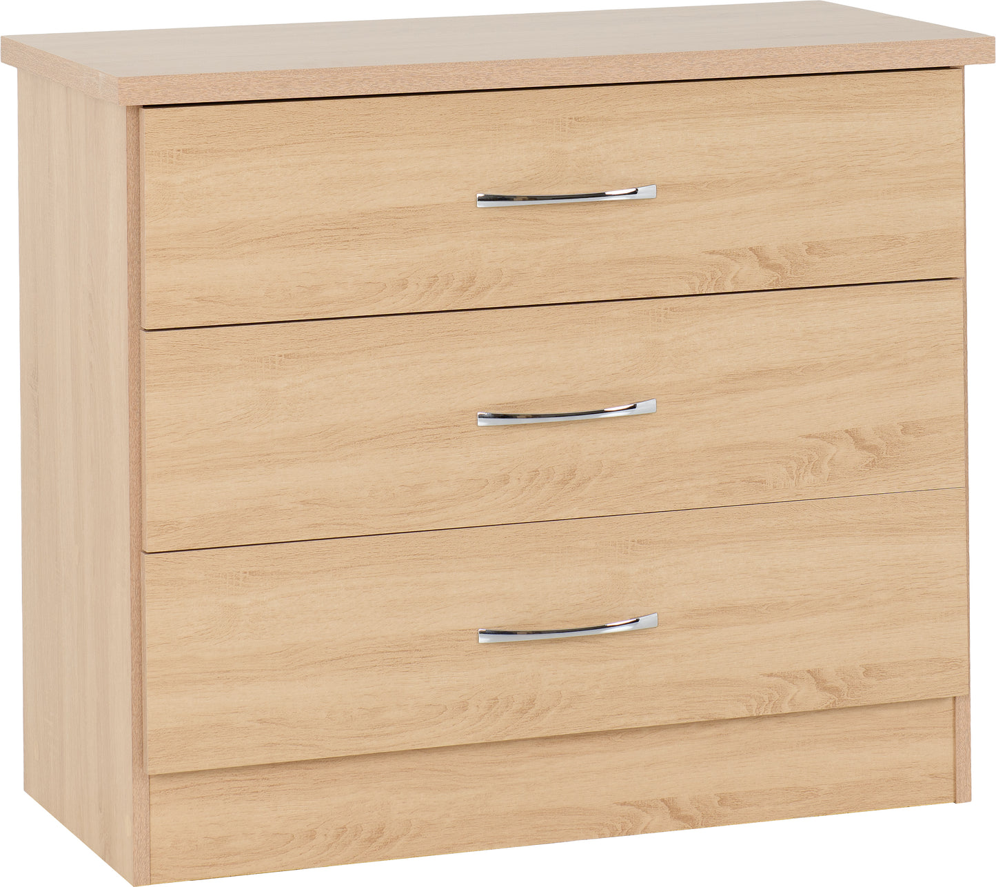 NEVADA 3 DRAWER CHEST - SONOMA OAK EFFECT