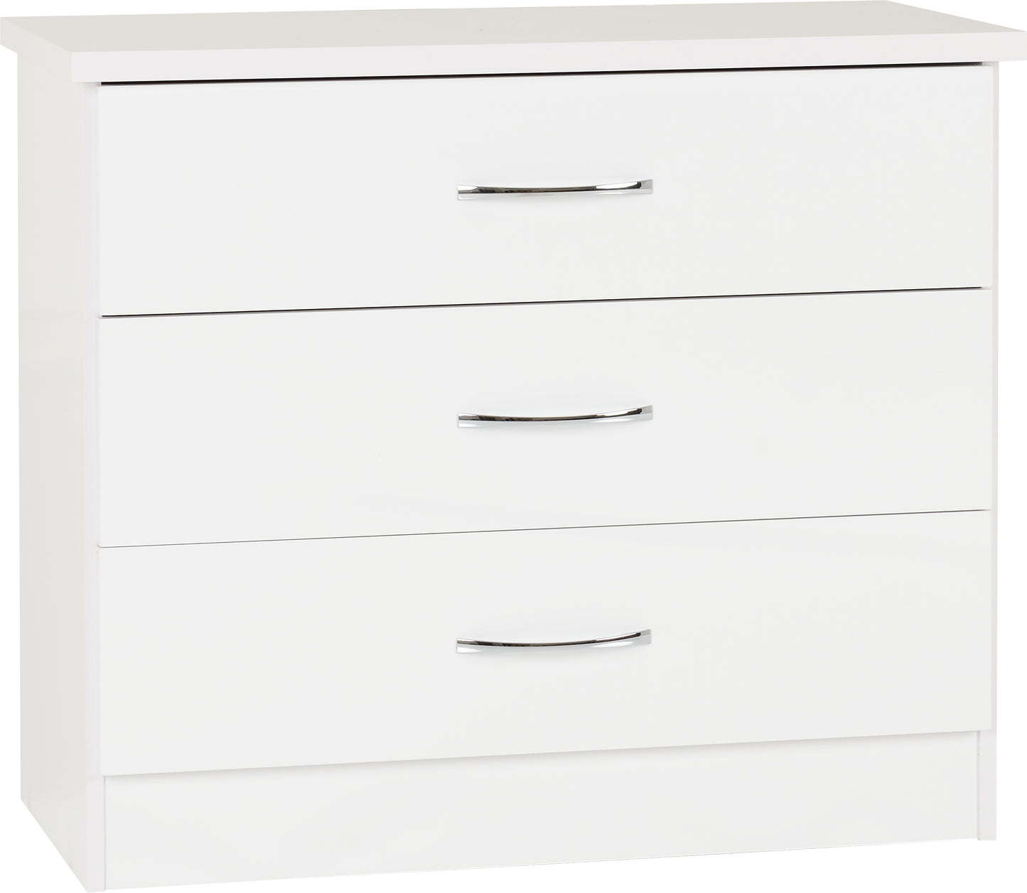 NEVADA 3 DRAWER CHEST - WHITE GLOSS