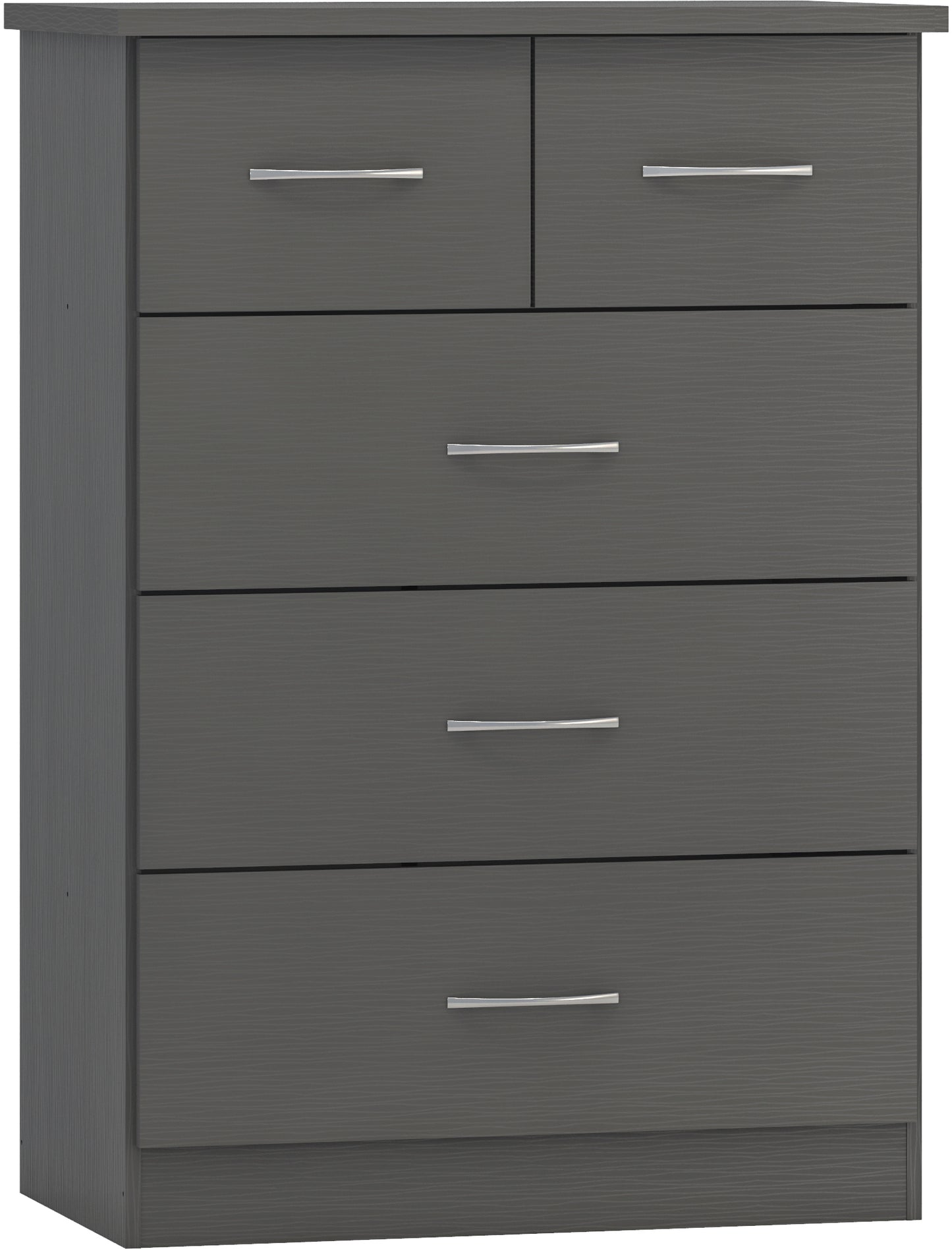 NEVADA 3+2 DRAWER CHEST - 3D EFFECT GREY