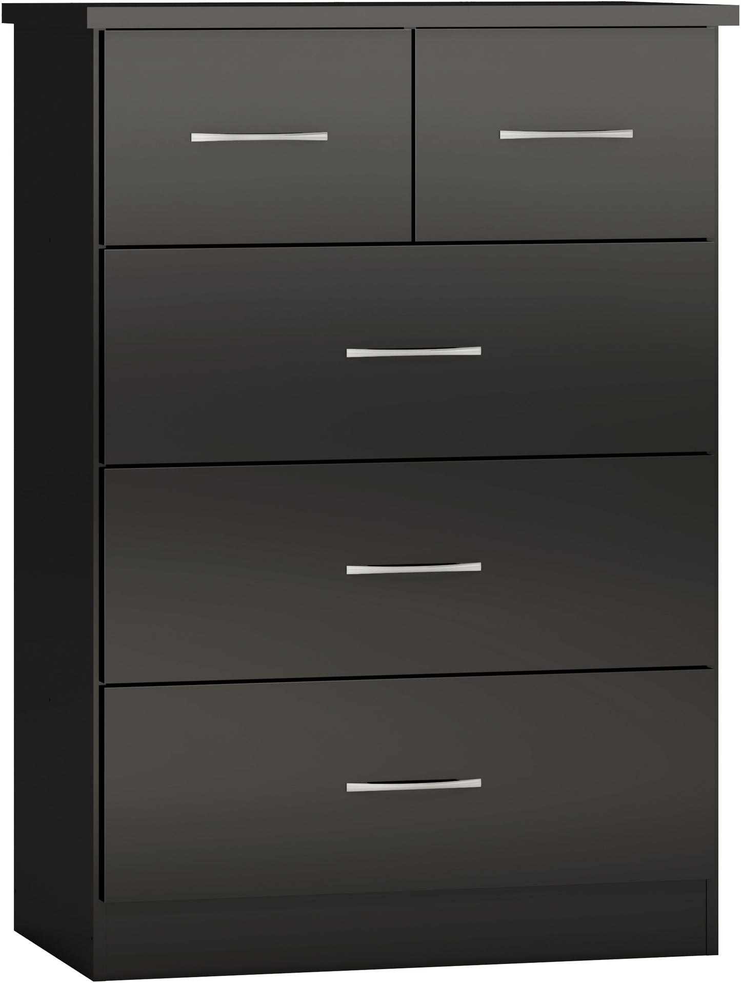 NEVADA 3+2 DRAWER CHEST - BLACK GLOSS