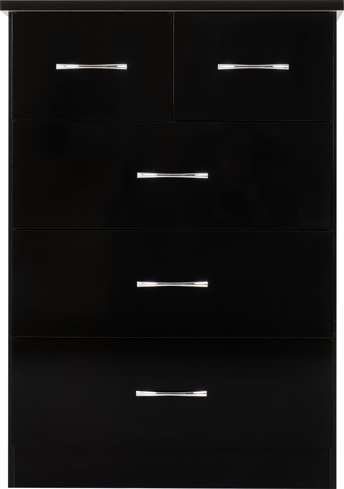 NEVADA 3+2 DRAWER CHEST - BLACK GLOSS