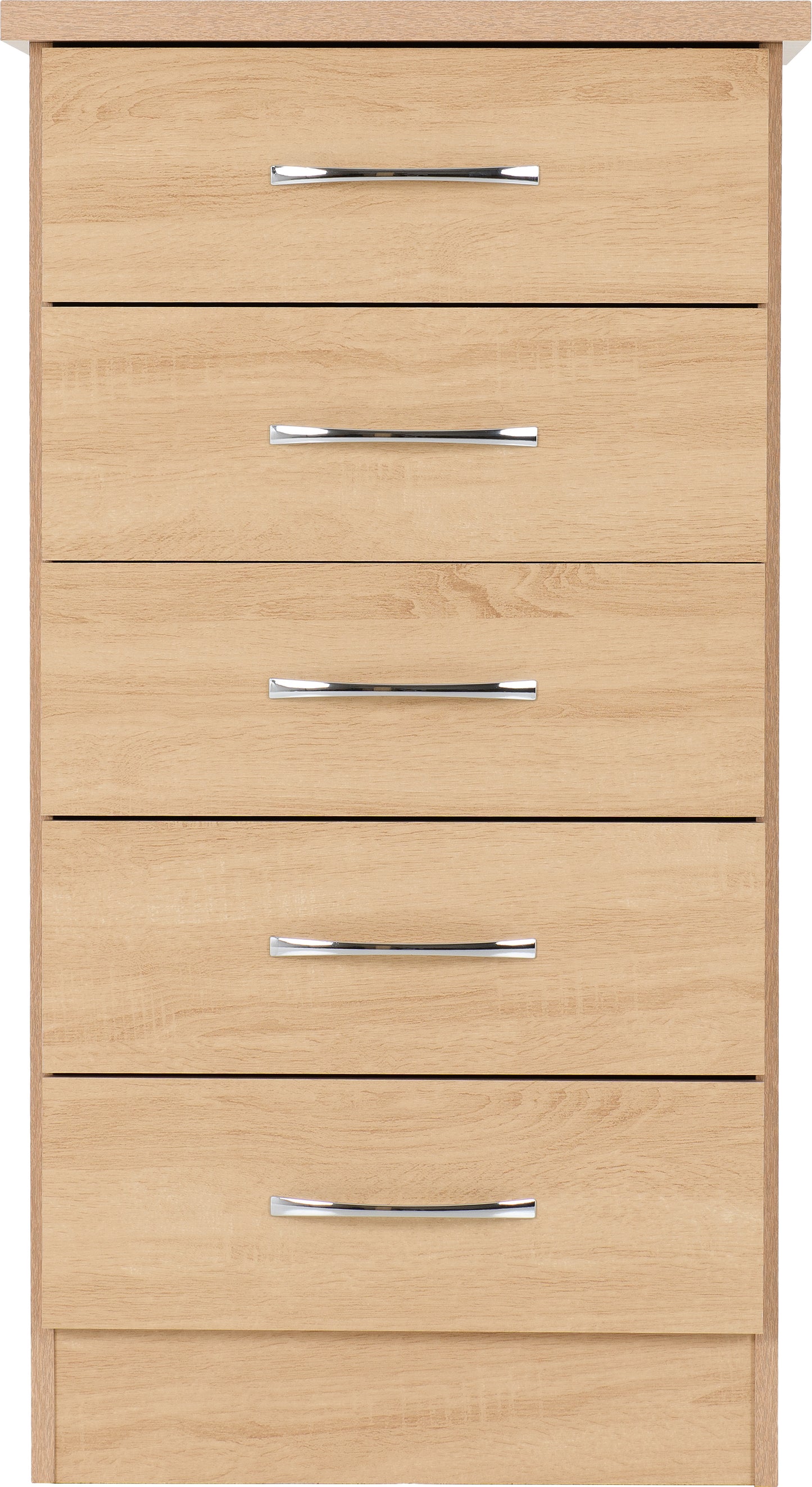 NEVADA 5 DRAWER NARROW CHEST - SONOMA OAK EFFECT