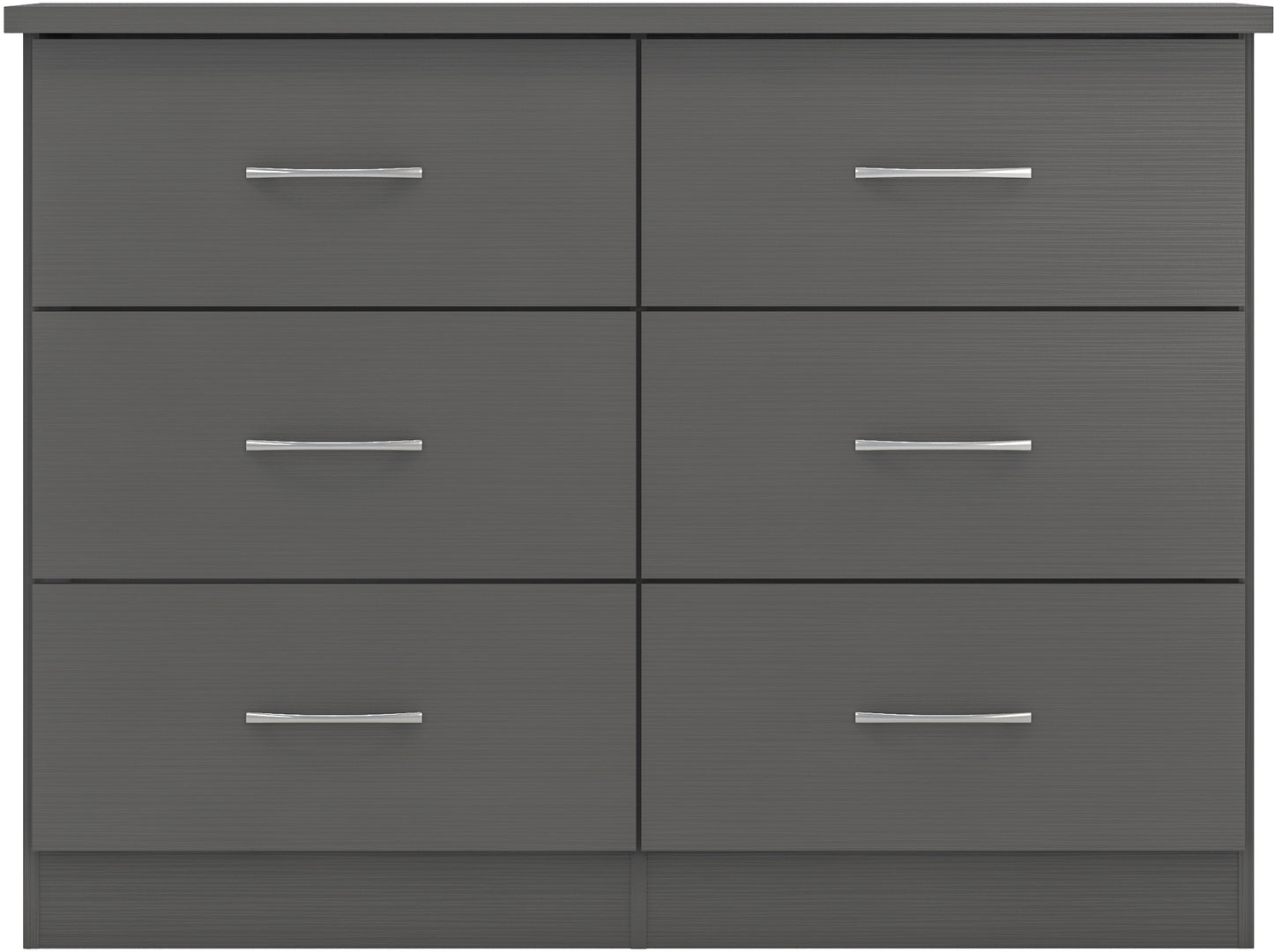 NEVADA 6 DRAWER CHEST - 3D EFFECT GREY