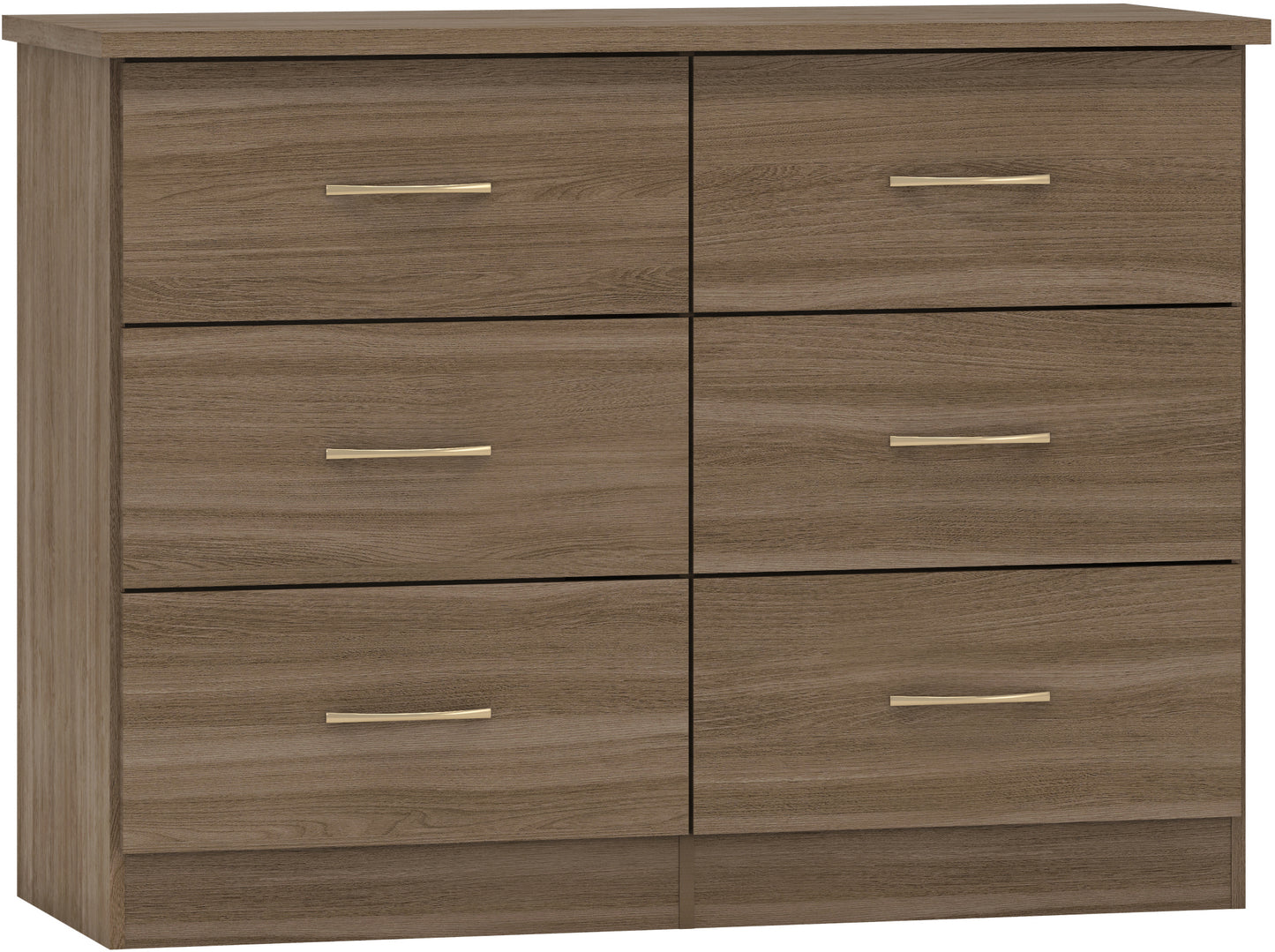 NEVADA 6 DRAWER CHEST - RUSTIC OAK EFFECT