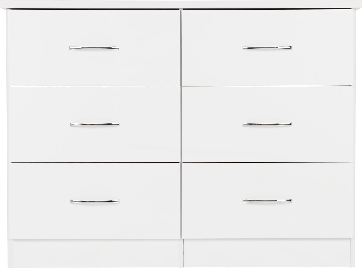 NEVADA 6 DRAWER CHEST - WHITE GLOSS