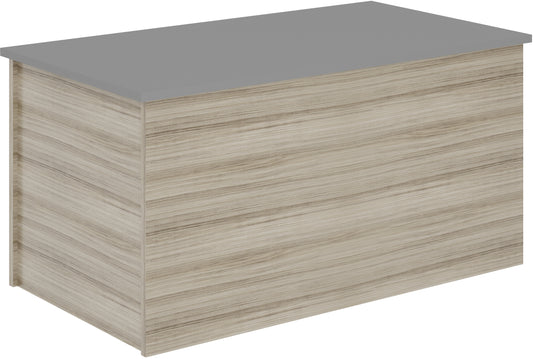 NEVADA BLANKET BOX - GREY GLOSS/LIGHT OAK EFFECT VENEER