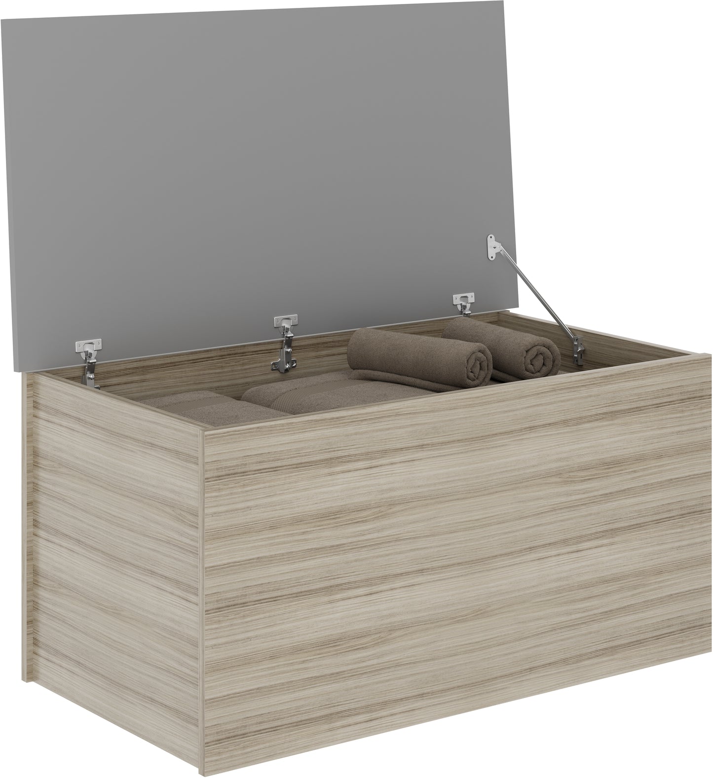 NEVADA BLANKET BOX - GREY GLOSS/LIGHT OAK EFFECT VENEER