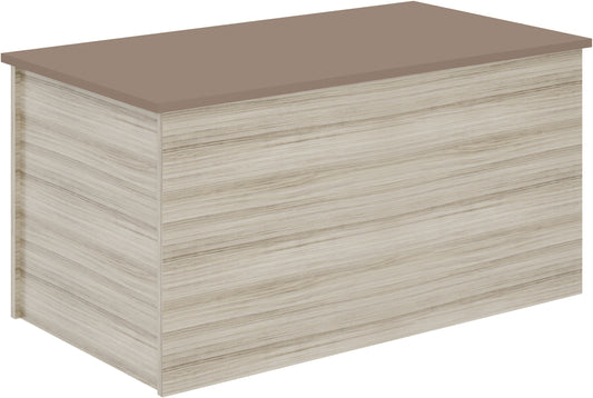 NEVADA BLANKET BOX - OYSTER GLOSS/LIGHT OAK EFFECT VENEER