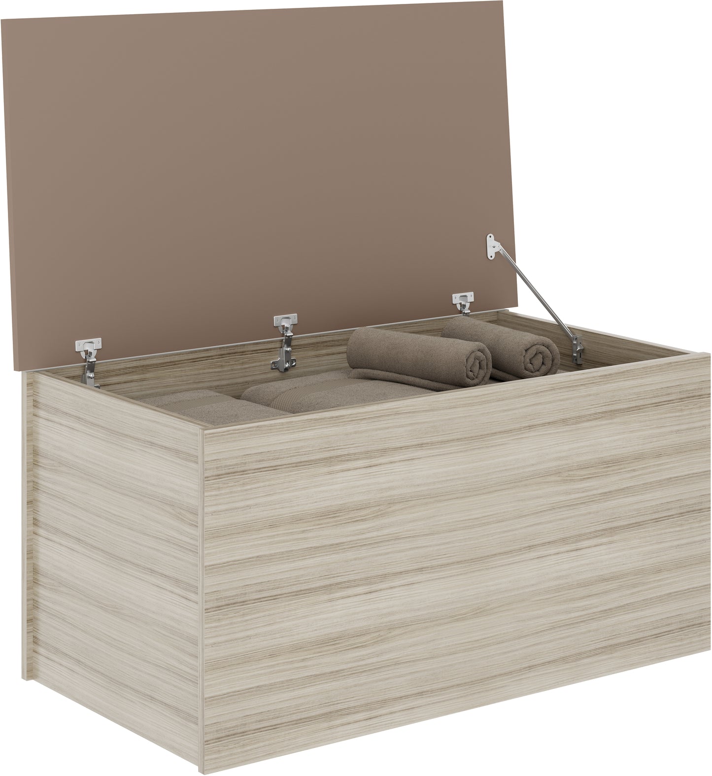 NEVADA BLANKET BOX - OYSTER GLOSS/LIGHT OAK EFFECT VENEER