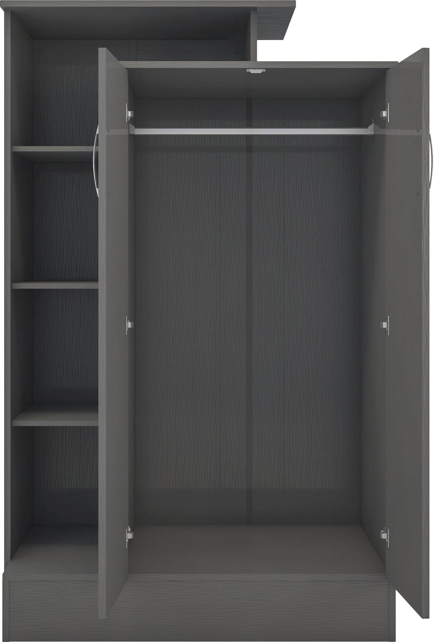 NEVADA PETITE OPEN SHELF WARDROBE - 3D EFFECT GREY