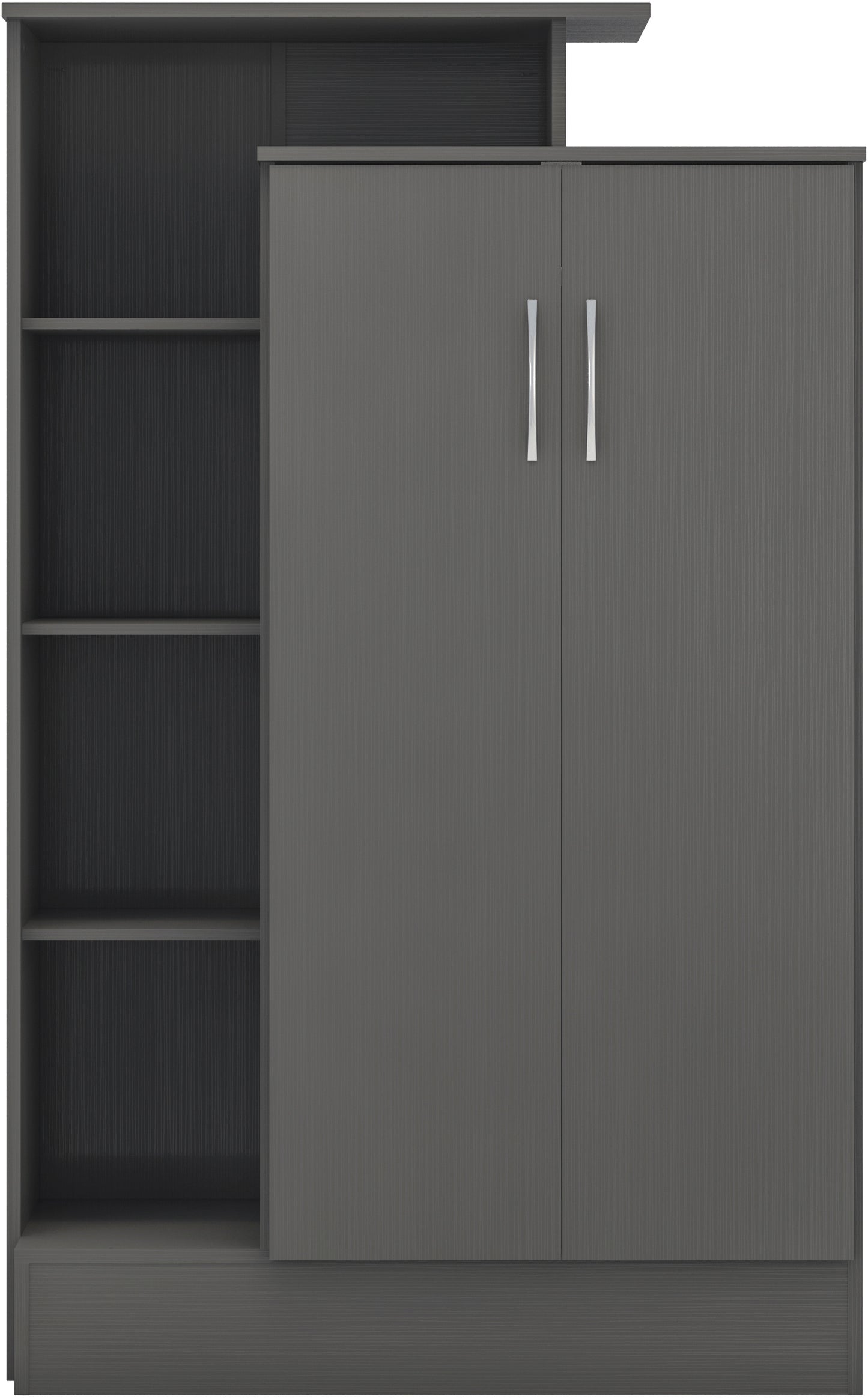 NEVADA PETITE OPEN SHELF WARDROBE - 3D EFFECT GREY