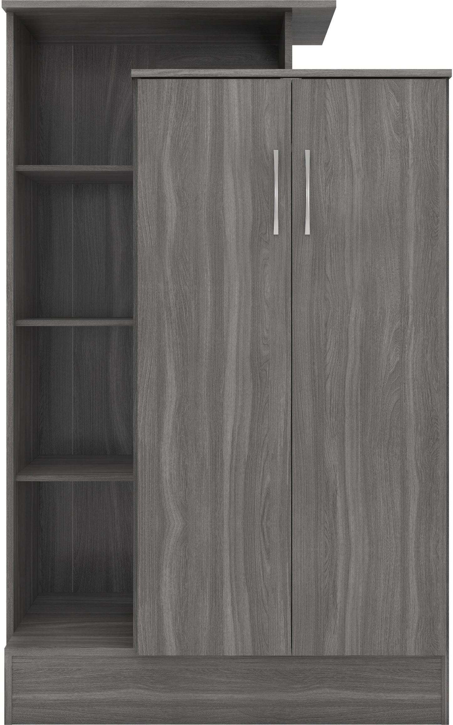 NEVADA PETITE OPEN SHELF WARDROBE - BLACK WOOD GRAIN