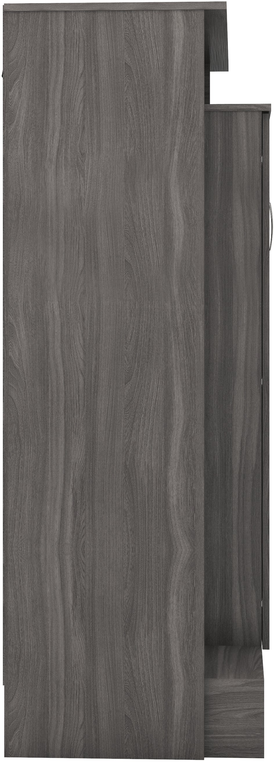 NEVADA PETITE OPEN SHELF WARDROBE - BLACK WOOD GRAIN