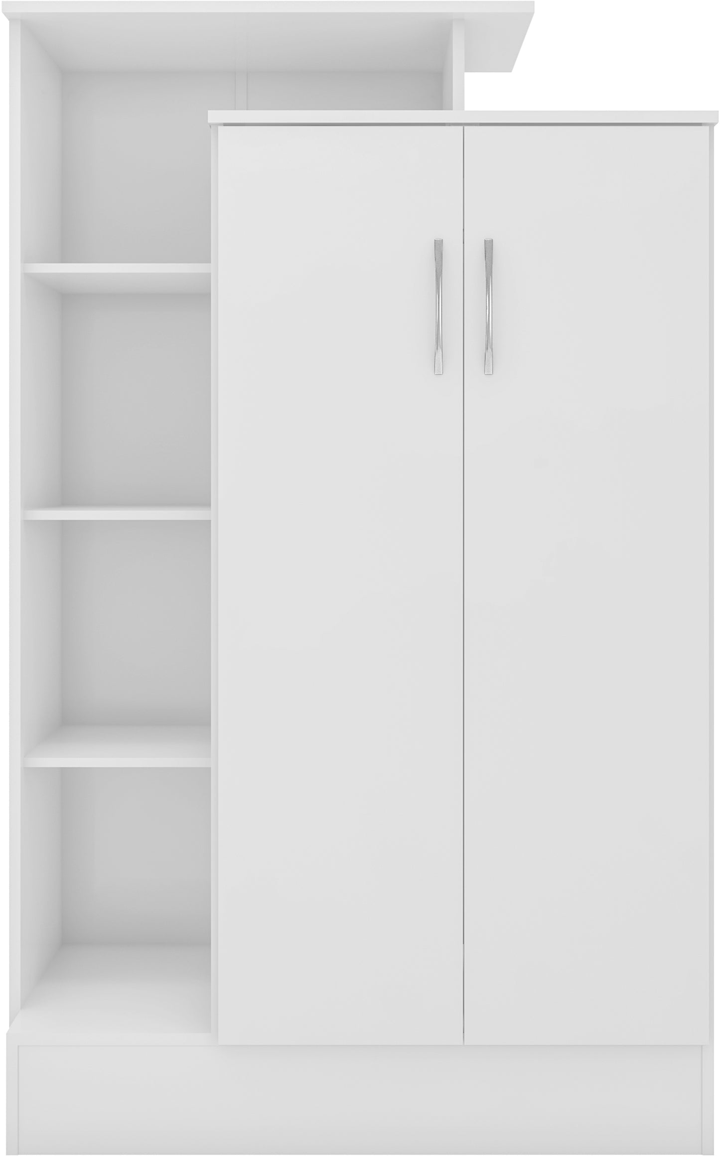 NEVADA PETITE OPEN SHELF WARDROBE - WHITE GLOSS