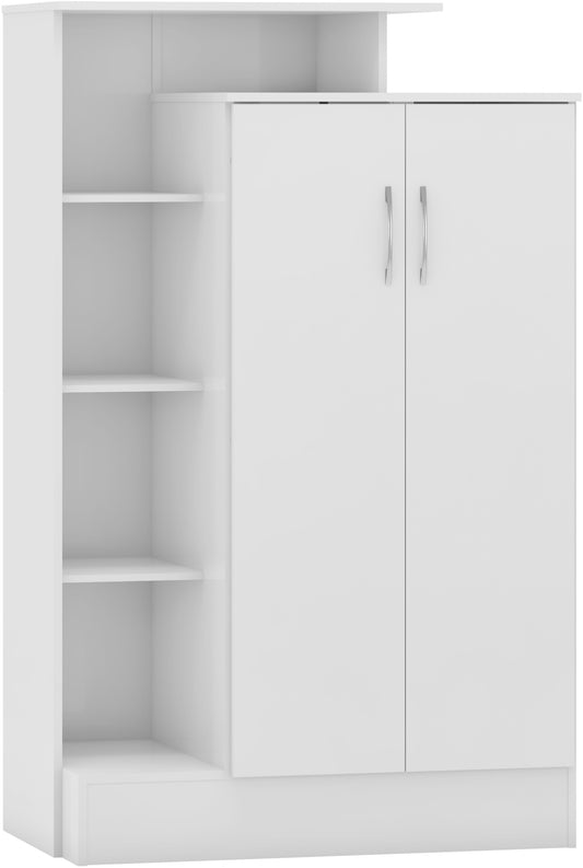 NEVADA PETITE OPEN SHELF WARDROBE - WHITE GLOSS